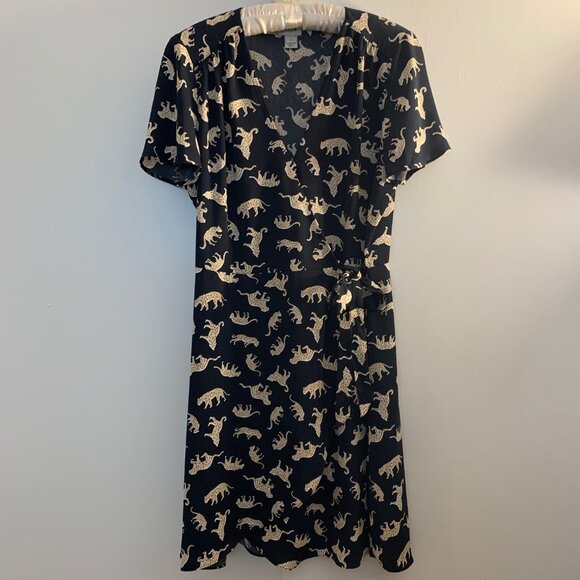 J.Crew Factory Leopard Wrap Dress - Picture 1 of 6